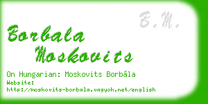 borbala moskovits business card