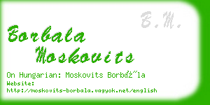 borbala moskovits business card